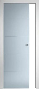 Porta interna scorrevole Pegaso/Auriga in vetro colore bianco, L 70 x H 210 cm, apertura reversibile