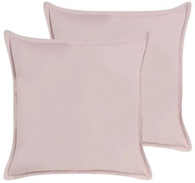 Set di 2 cuscini velluto rosa 60 x 60 cm EUSTOMA Beliani