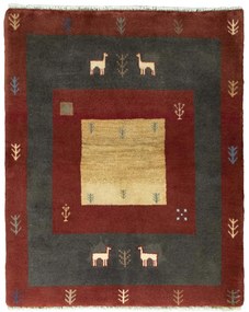 Gabbeh Tappeto 120x100 Rosso (Iran) Annodato A Mano