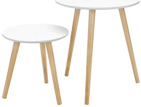 Set di 2 tavolini laterali SERA bianco/marrone