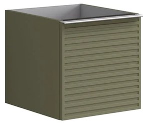 Struttura semi colonna da bagno Pixel 1 cassetto laccato opaco verde salvia L 40 x H 40 x P 45.5 cm