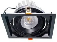 Faretto orientabile incasso quadrato 160mm LED 30W AR111 luci vetrine 230V RA90 COLORE NERO LUCE 4000K