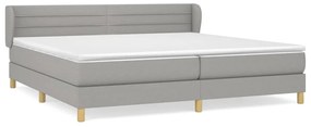 Giroletto a molle con materasso grigio chiaro 200x200cm tessuto