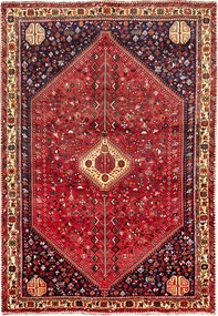 Shiraz Tappeto 180x260 Rosso (Iran) Annodato A Mano