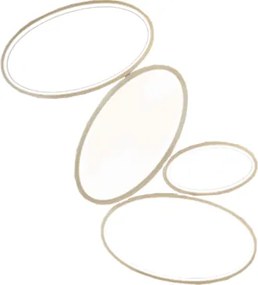 Plafoniera Led RICE in metallo e diffusore in acrilico Oro 83x57 cm