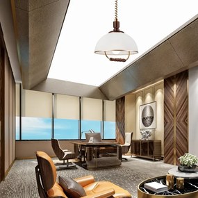 Lampadario a scomparsa RAMONA 1xE27/60W/230V beige/marrone scuro