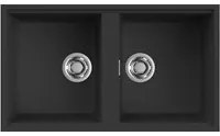 Lavello Elleci Incasso 2 vasche 83,6x48,8 Best 450 Sottotop Granitek Nero LGB45040BSO