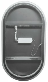 Specchio ovale reversibile 63x110 sabbiatura LED perimetrale retroilluminata