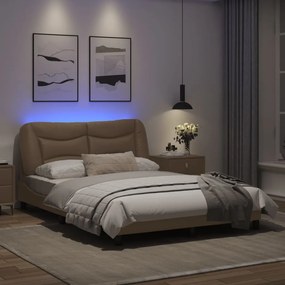 Giroletto con luci led cappuccino 140x190 cm in similpelle