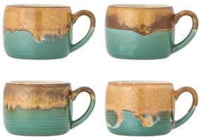 Tazze in set verdi e marroni in gres 4 pz 400 ml Sheen – Bloomingville