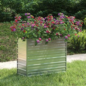 Letto Rialzato Giardino 100x40x77 Cm İn Acciaio Zincato Argento /