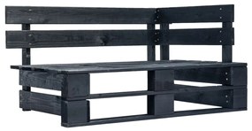 Set divani in pallet con cuscini 6 pz in pino impregnato nero