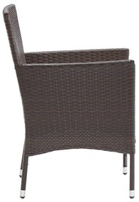 Sedie da pranzo per giardino 2 pz in polyrattan marrone