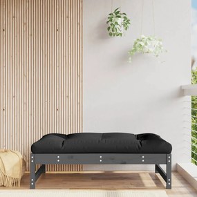 Poggiapiedi Da Giardino 120x80 Cm Legno Massello Di Pino Grigio /