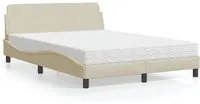 Letto con Materasso Crema 120x200 cm in Tessuto 3208369