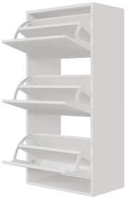 Scarpiera Sospesa Cannettata 3 Ante 50x30x103 Bianco Bali