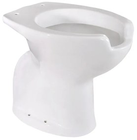 Vaso WC filomuro per persone disabili scarico pavimento, sedile escluso P 52.5 x L 38 x H 49 cm bianco lucido
