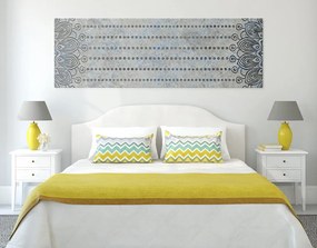 Quadro su tela – Mandala su sfondo grigio