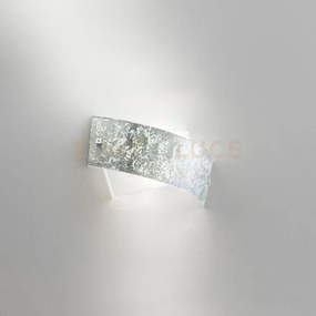 Camilla a/p - applique in metallo e vetro foglia argento 2 luci e14
