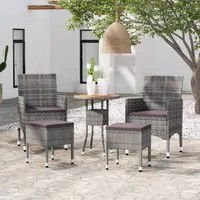 Set Divani da Giardino 5 pz in Polyrattan Grigio cod mxl 71424