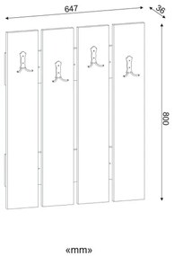 Appendiabiti da parete ANITA 80x64,7 cm bianco