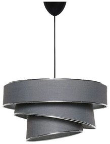Lampadario color antracite/argentato con paralume in tessuto ø 40 cm Couper – Opviq lights