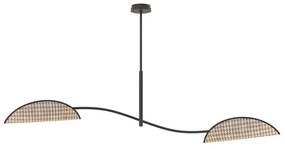 Plafoniera Moderna Ares Acciaio Nero 2 Luci E14 Ip20
