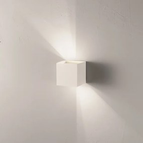 Applique in alluminio per esterni 10x10 cm Bianco con alette regolabili CUBE