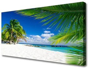 Quadro su tela Spiaggia tropicale con vista sul mare 100x50 cm