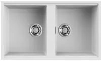 Lavello Elleci Incasso 2 vasche 83,6x48,8 Best 450 Sottotop Keratek Plus Bianco White Assoluto LKB45096BSO