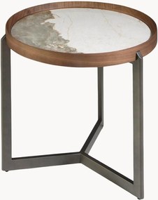 Tavolino rotondo con piano effetto marmo Ramón