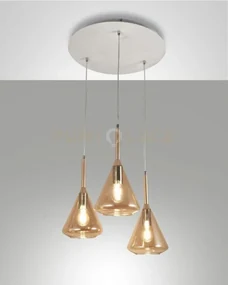 Tris sospensione ambra 3 luci 3582-47-125