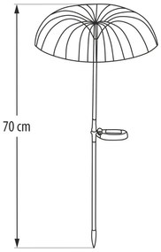 Lampada solare LED RGB 1,2 V 300 mAh IP44, nera