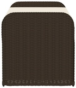 Cassapanca con cuscino marrone 115x51x52 cm in polyrattan