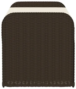 Cassapanca con cuscino marrone 115x51x52 cm in polyrattan