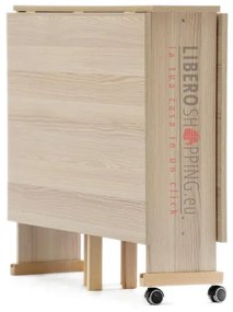 Tavolo richiudibile legno formica con ruote 140x90 cm GIORGIA Rovere