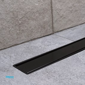 Canalina Di Scarico "Primo Compact Line" a Pavimento Piastrellabile Da 75 cm Finitura Nero