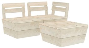 Set divani da giardino su pallet 3 pz in legno abete impregnato