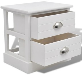 Comodini in stile francese 2 pezzi bianco