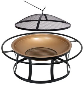 Griglia portatile a legna nero/rame
