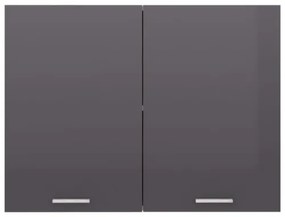 Armadio Sospeso Grigio Lucido 80x31x60 cm in Truciolato