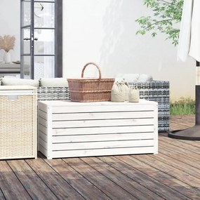 Contenitore Giardino Bianco 101x50,5x46,5cm Legno Massello Pino /