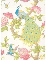 Little Greene Carta da parati Pavona - Blanche