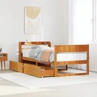 Letto senza Materasso Marrone Cera 90x200 cm Legno di Pino 3307133