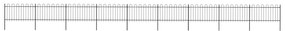 Recinzione Da Giardino Con Punta Tonda İn Acciaio 15,3x1m Nera /