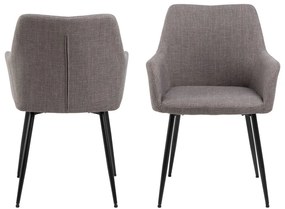 Set di sedie da pranzo grigio chiaro in imbottito con braccioli 2 pz Lizzy – Actona