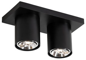 Faretto da soffitto moderno nero 2 luci - Tubo