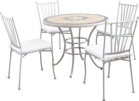 VENTUS - set tavolo in ferro Ø 90 x 74 h con 4 sedie Ventus