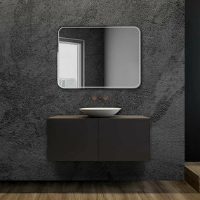 Specchio serigrafato bagno con telaio 90x70 cm installazione reversibile