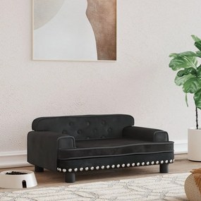 Lettino Per Cani Nero 70x45x30 Cm İn Velluto /